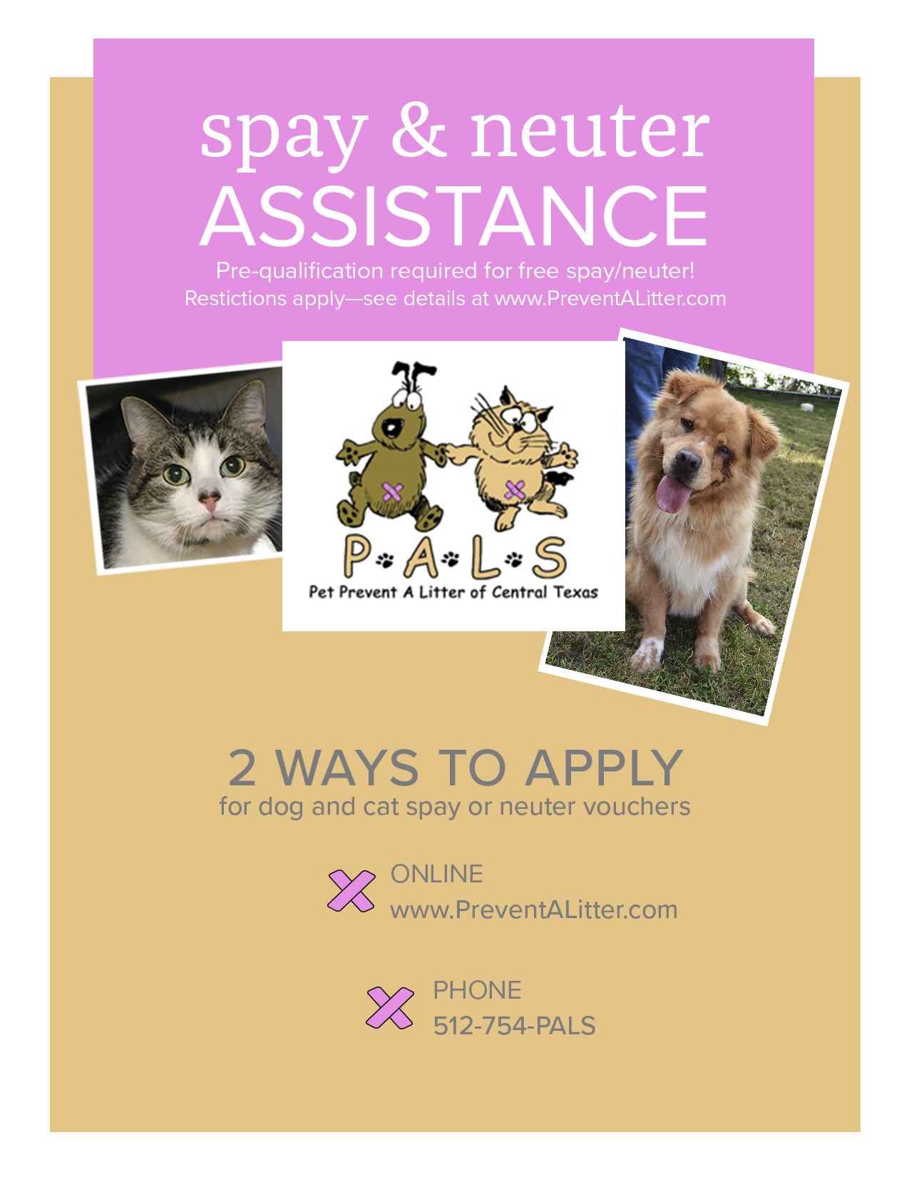 Spay & Neuter Resources Pet Prevent a Litter (PALS) of Central Texas
